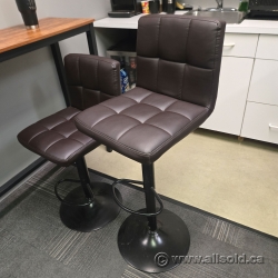Mauve Black Leatherette Height Adjustable Swivel Bar Stool